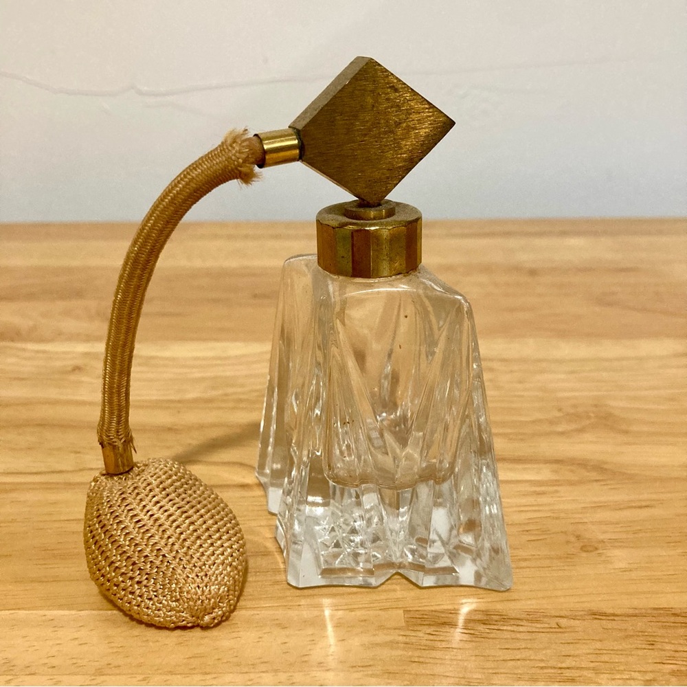 Vtg 1950s Crystal Perfume Spray Bottle Atomizer I.W Rice & Co. Japan Poor Shape - Picture 4 of 15